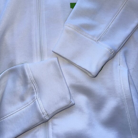 Adidas Originals Track Jacket Womens M White Green Full Zip 3-Stripes Logo Y2K - Picture 7 of 9